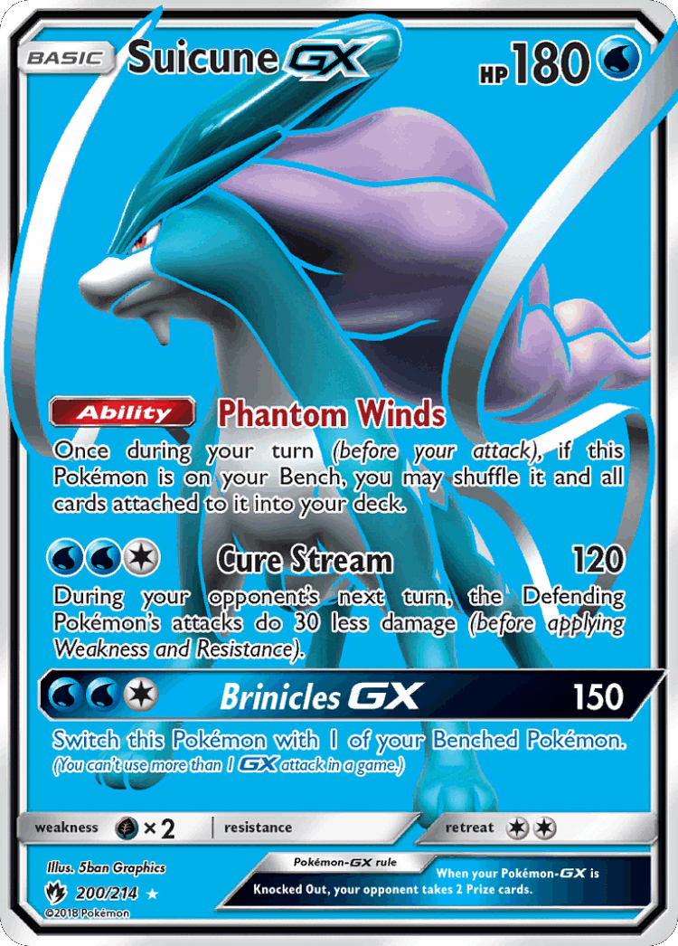 Suicune-GX #200 from Lost Thunder - Rare Ultra - Illustrated by 5ban Graphics