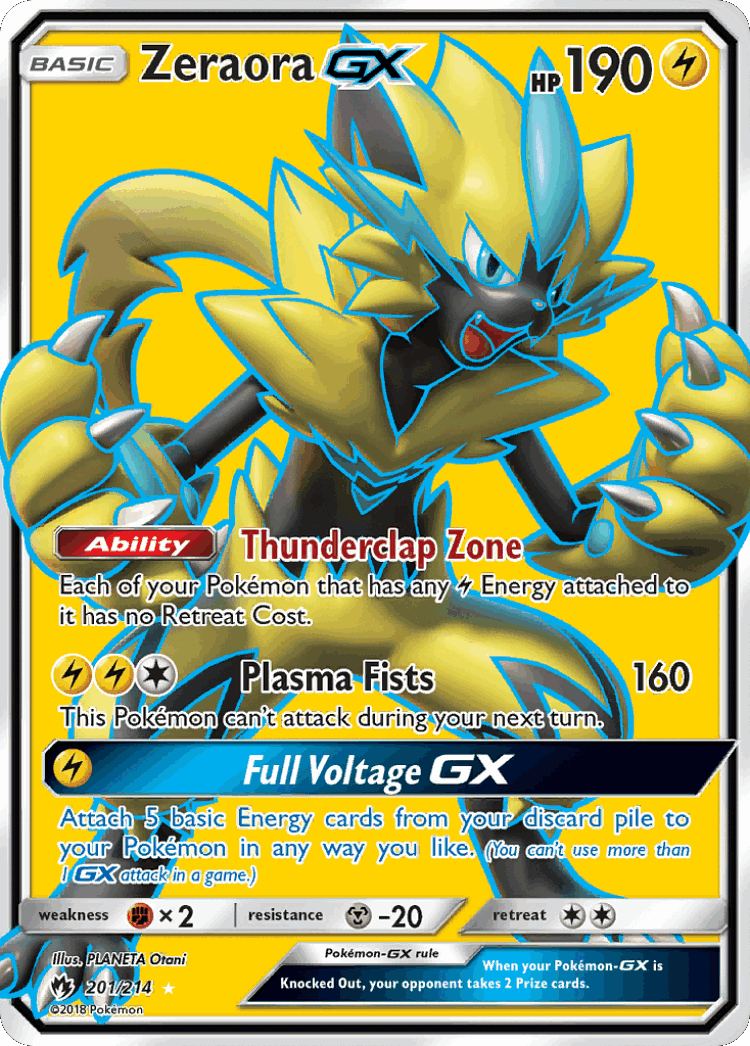 Zeraora-GX #201 from Lost Thunder - Rare Ultra - Illustrated by PLANETA Otani
