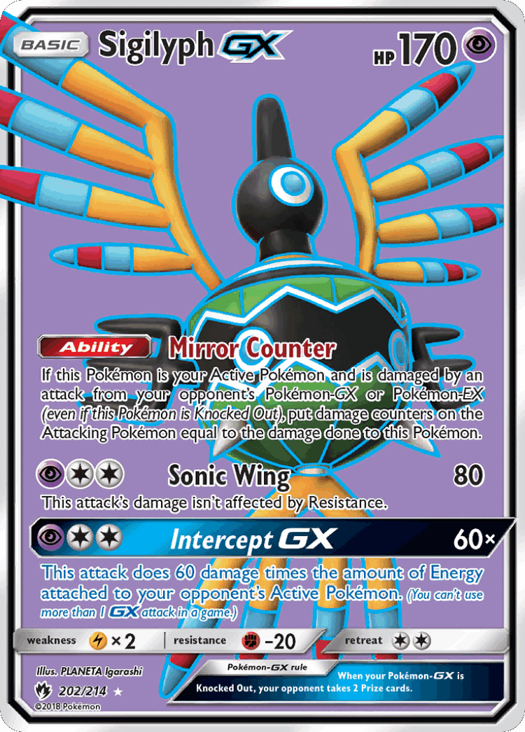 Sigilyph-GX #202 from Lost Thunder - Rare Ultra - Illustrated by PLANETA Igarashi