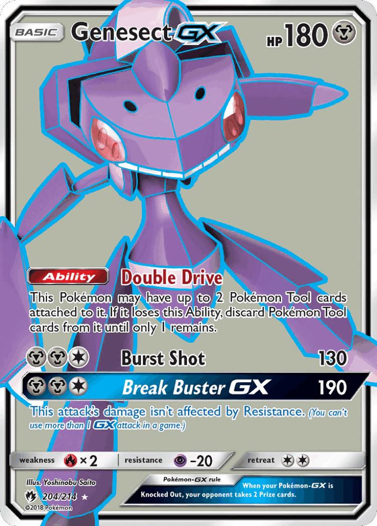 Genesect-GX #204 from Lost Thunder - Rare Ultra - Illustrated by Yoshinobu Saito