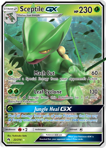 Sceptile-GX #22 from Lost Thunder - Rare Holo GX - Illustrated by Yoshinobu Saito