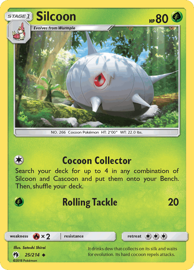 Silcoon #25 from Lost Thunder - Uncommon - Illustrated by Satoshi Shirai