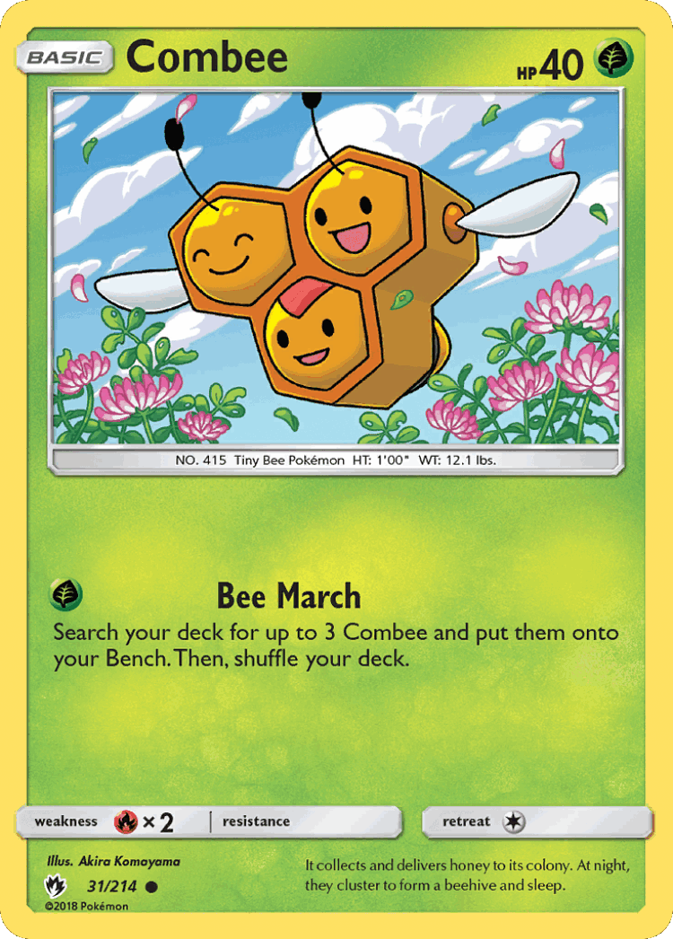 Combee #31 from Lost Thunder - Common - Illustrated by Akira Komayama