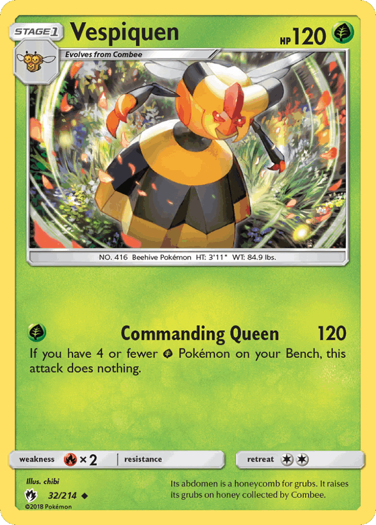 Vespiquen #32 from Lost Thunder - Uncommon - Illustrated by chibi