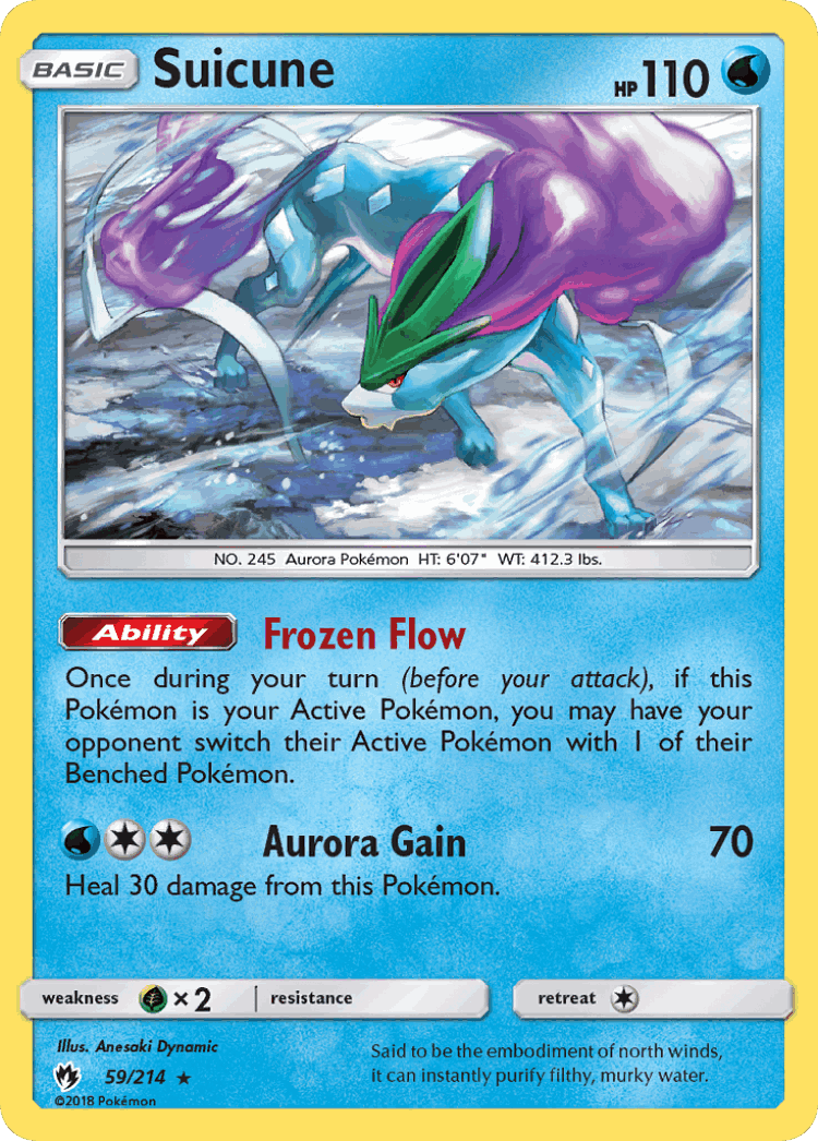 Suicune #59 from Lost Thunder - Rare Holo - Illustrated by Anesaki Dynamic