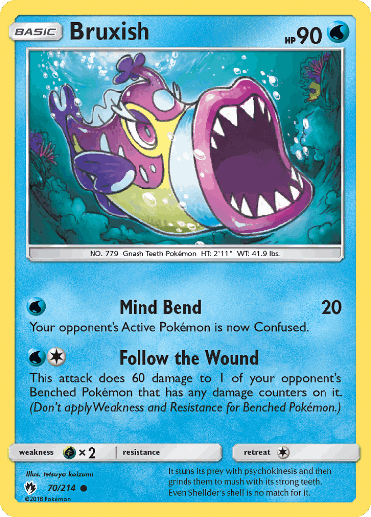 Bruxish #70 from Lost Thunder - Common - Illustrated by tetsuya koizumi