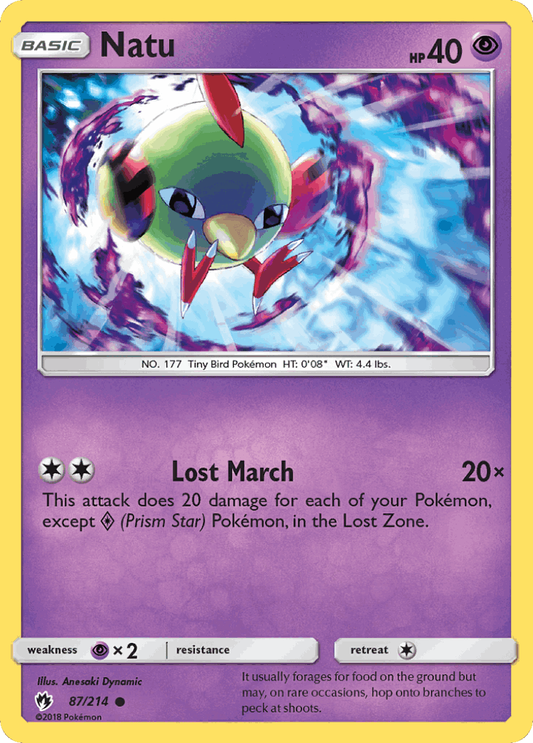 Natu #87 from Lost Thunder - Common - Illustrated by Anesaki Dynamic