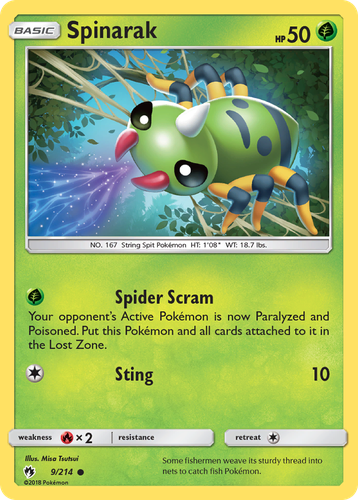 Spinarak Pokémon TCG card art