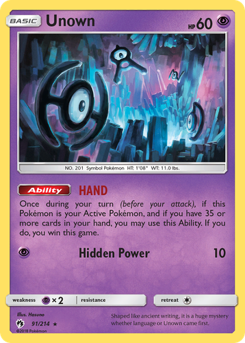 Unown 91, Lost Thunder