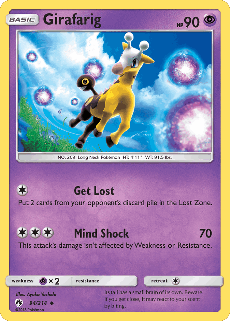Girafarig #94 from Lost Thunder - Uncommon - Illustrated by Ayaka Yoshida