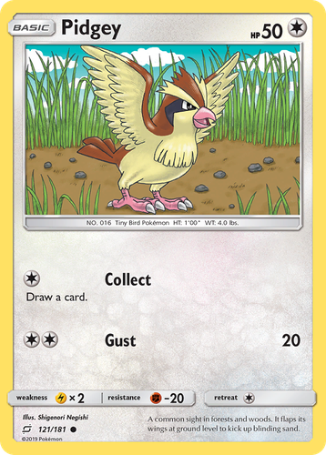 Pidgey #121 from Team Up - Common - Illustrated by Shigenori Negishi