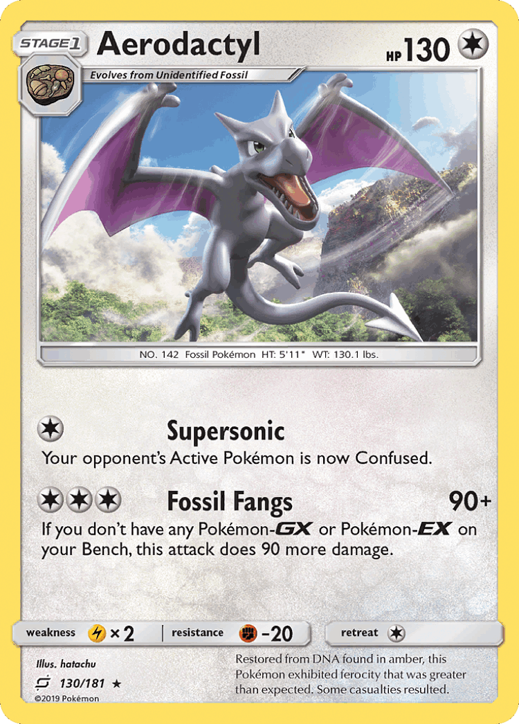 Aerodactyl #130 from Team Up - Rare - Illustrated by hatachu