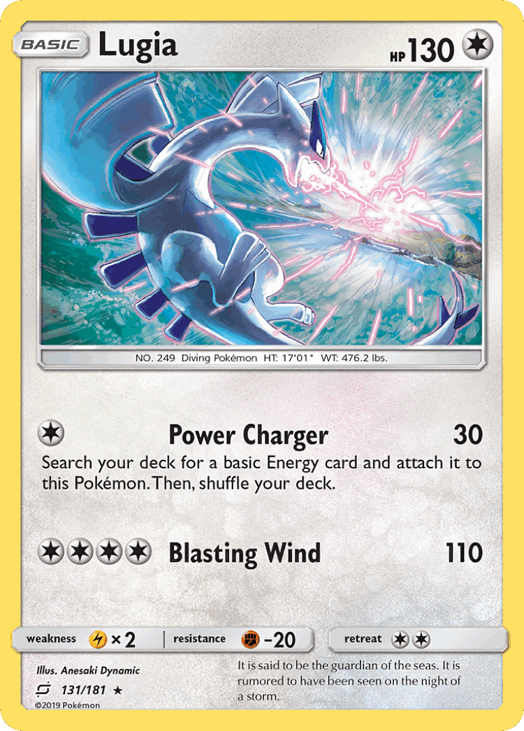Lugia #131 from Team Up - Rare Holo - Illustrated by Anesaki Dynamic