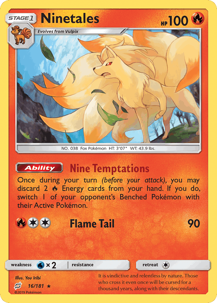 Ninetales #16 from Team Up - Rare - Illustrated by You Iribi