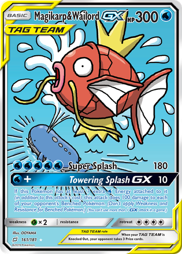 Magikarp & Wailord-GX #161 from Team Up - Rare Ultra - Illustrated by OOYAMA