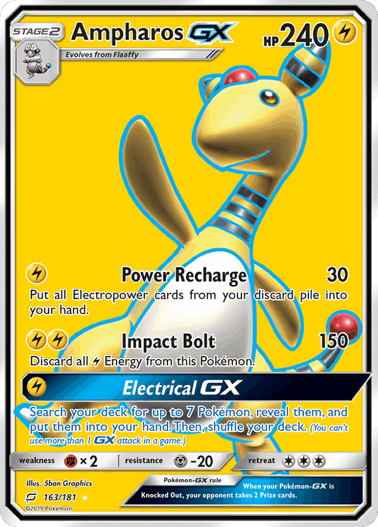 Ampharos-GX #163 from Team Up - Rare Ultra - Illustrated by 5ban Graphics