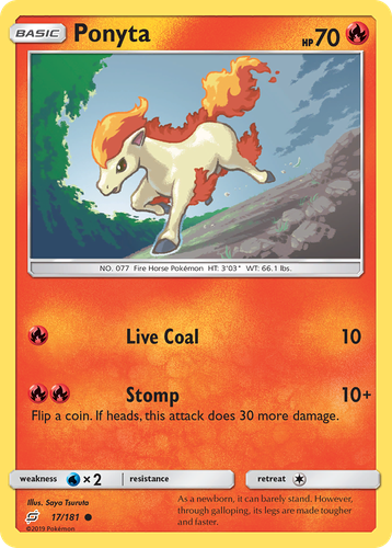 Ponyta Pokémon TCG card art