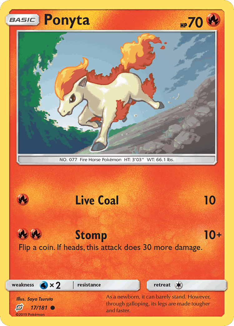 Ponyta #17 from Team Up - Common - Illustrated by Saya Tsuruta
