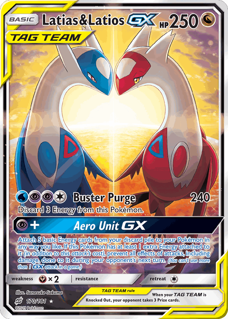 Latias & Latios-GX #170 from Team Up - Rare Ultra - Illustrated by Sanosuke Sakuma