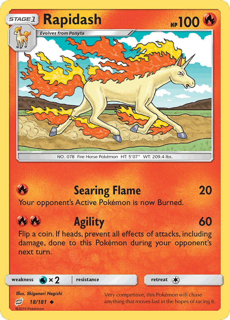 Rapidash #18 from Team Up - Uncommon - Illustrated by Shigenori Negishi