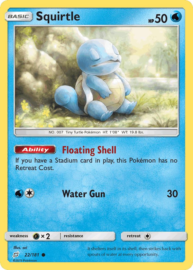 Squirtle #22 from Team Up - Common - Illustrated by sui