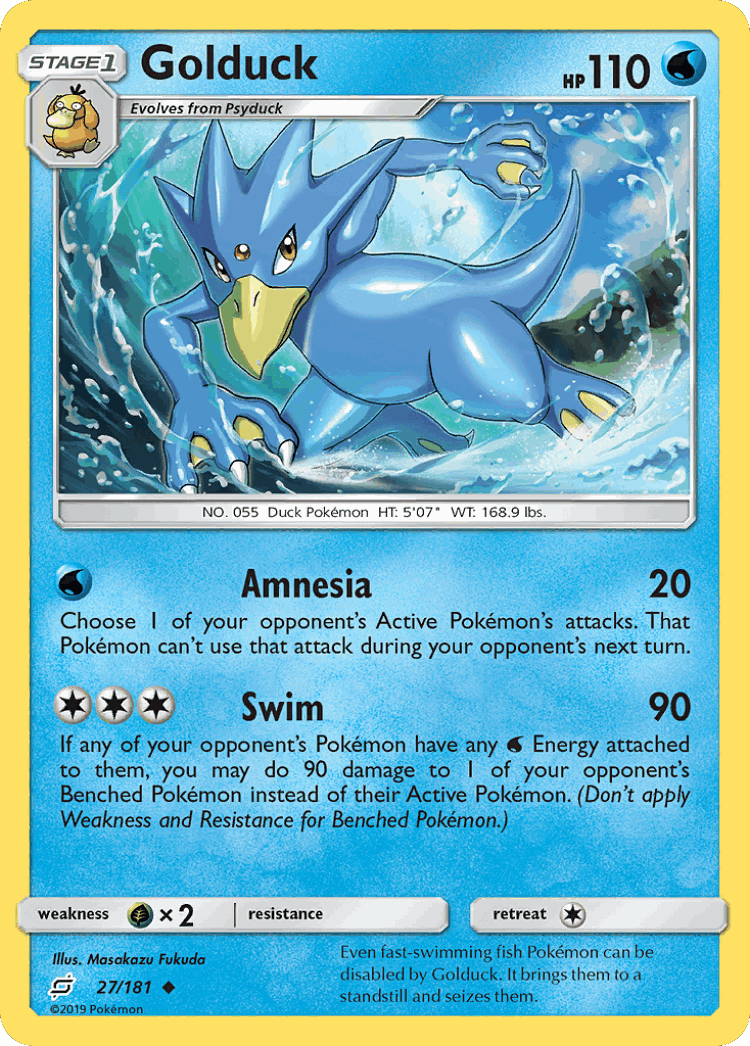 Golduck #27 from Team Up - Uncommon - Illustrated by Masakazu Fukuda