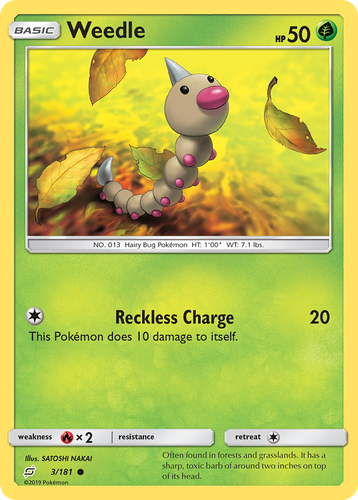 Weedle Pokémon TCG card art