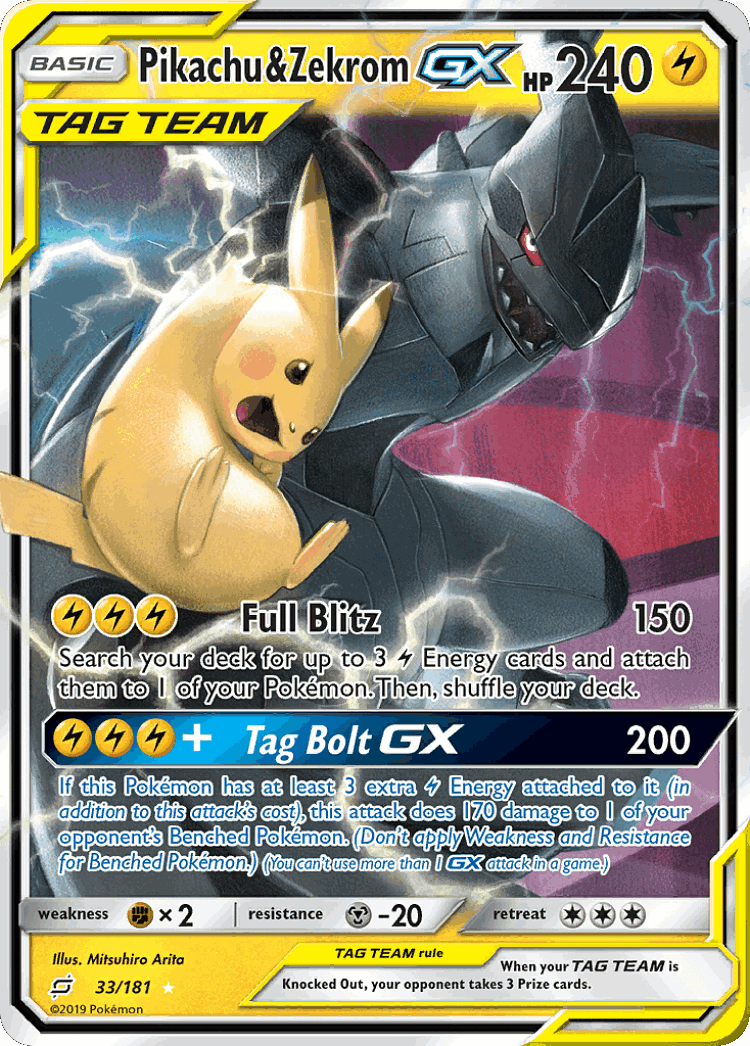 Pikachu & Zekrom-GX cover card