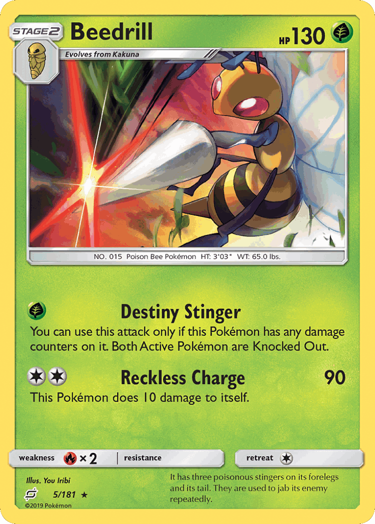 Beedrill #5 from Team Up - Rare - Illustrated by You Iribi