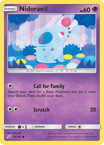 Nidoran ♀ #54 from Team Up - Common - Illustrated by miki kudo