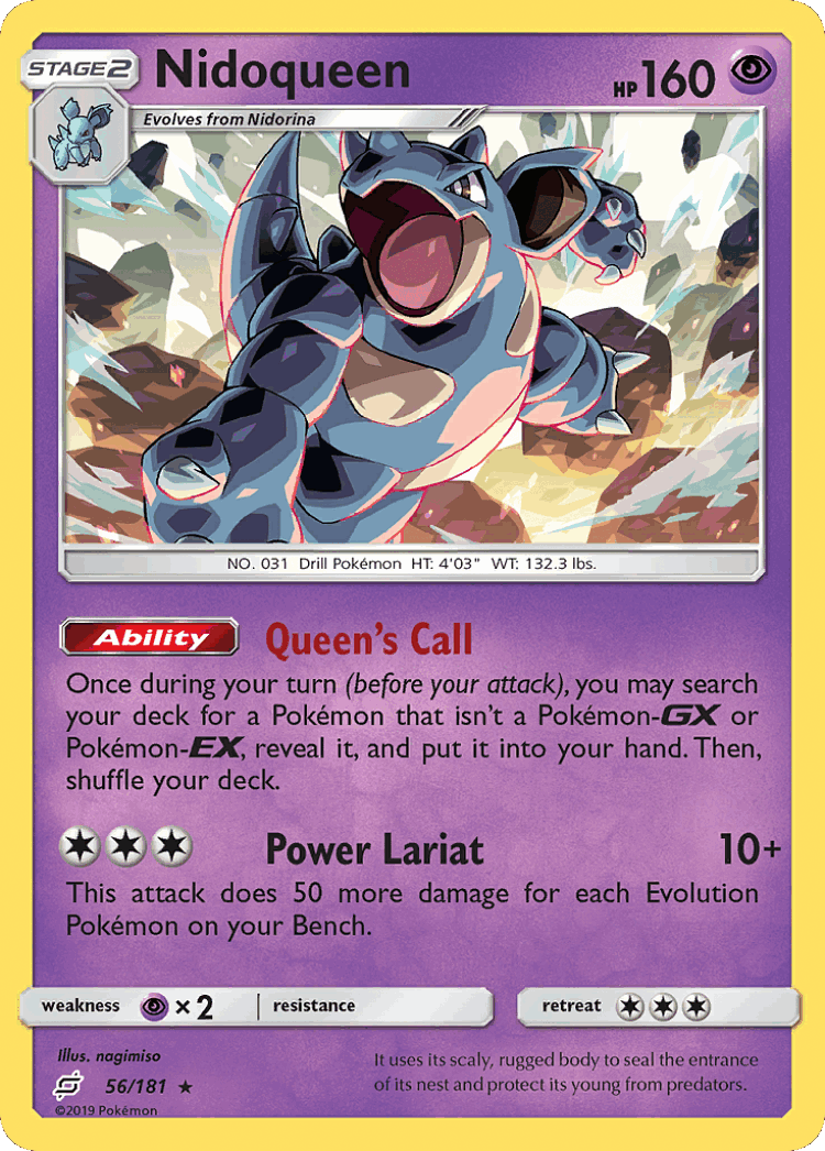 Nidoqueen #56 from Team Up - Rare - Illustrated by nagimiso