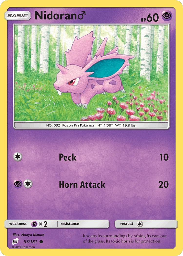 Nidoran ♂ #57 from Team Up - Common - Illustrated by Naoyo Kimura