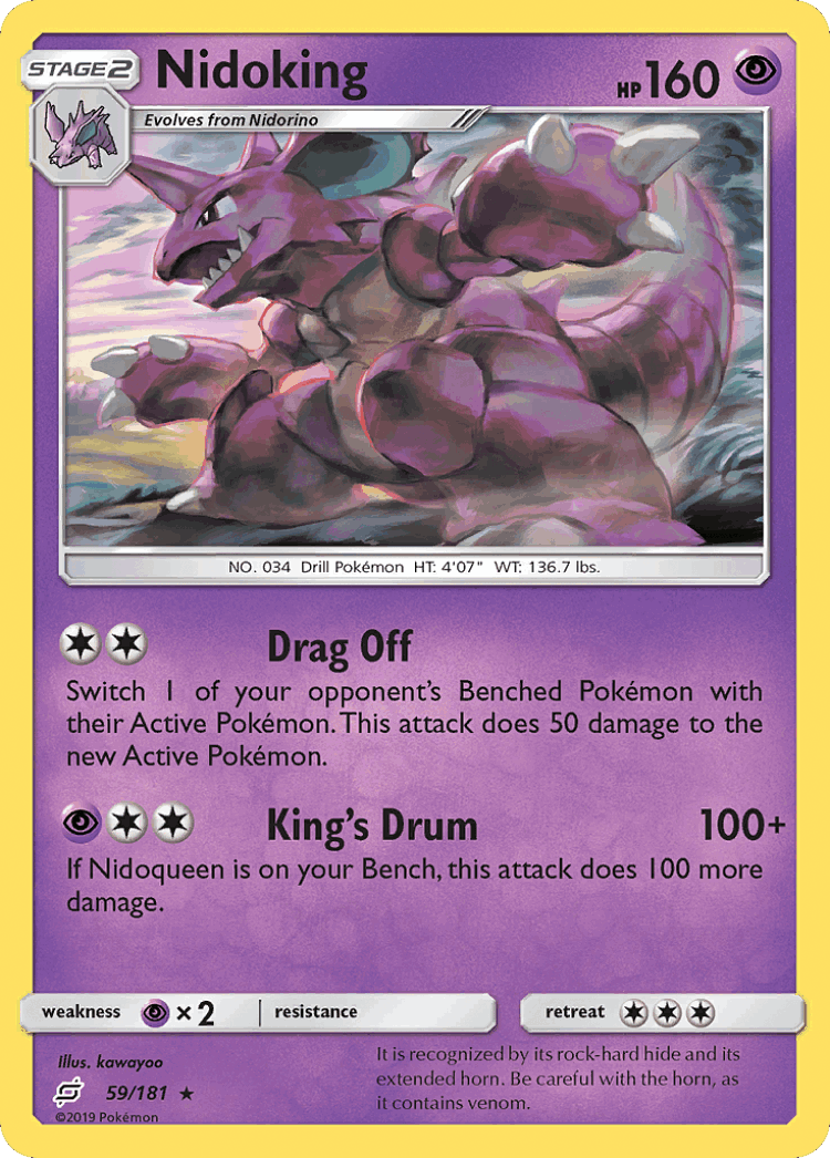Nidoking #59 from Team Up - Rare - Illustrated by kawayoo