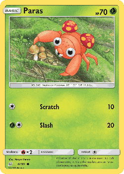 Paras Pokémon TCG card art