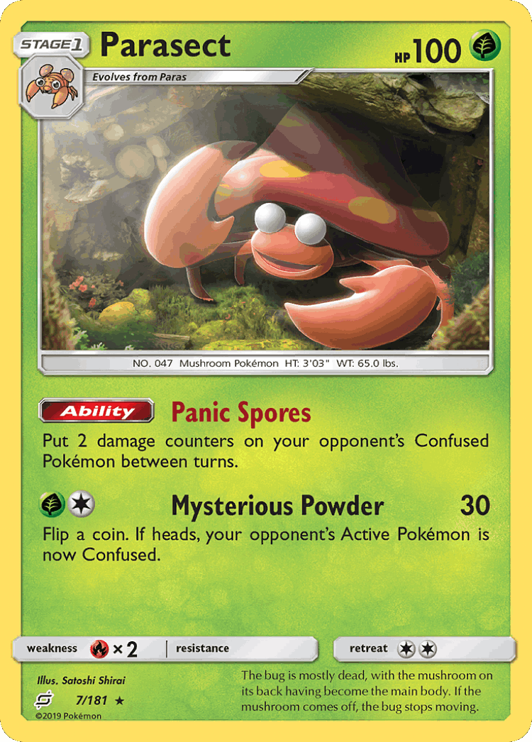 Parasect #7 from Team Up - Rare - Illustrated by Satoshi Shirai