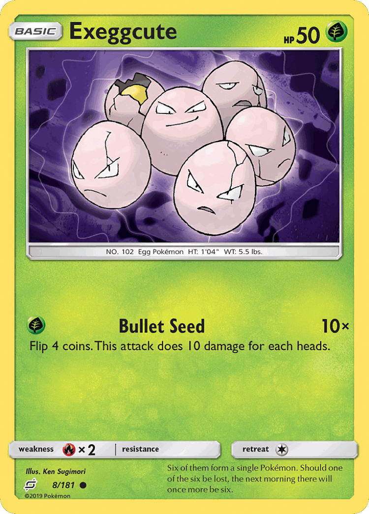 Exeggcute #8 from Team Up - Common - Illustrated by Ken Sugimori