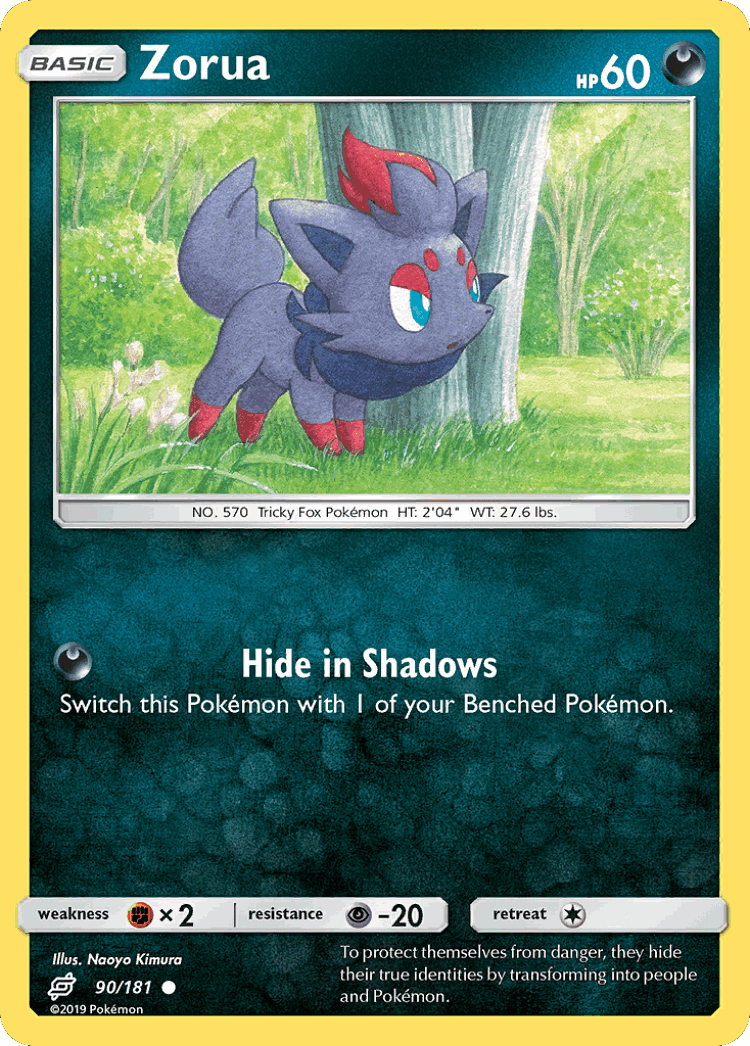 Zorua #90 from Team Up - Common - Illustrated by Naoyo Kimura
