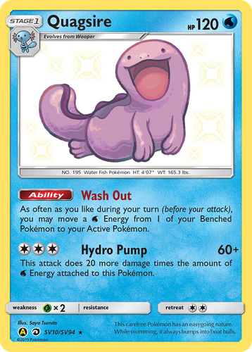 Quagsire #10 from Hidden Fates Shiny Vault - Rare Shiny - Illustrated by Saya Tsuruta