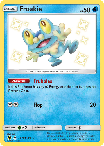 Froakie #11 from Hidden Fates Shiny Vault - Rare Shiny - Illustrated by sui