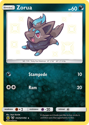 Zorua 25, Hidden Fates Shiny Vault