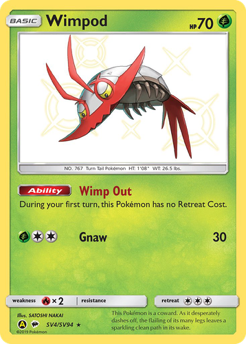 Wimpod #4 from Hidden Fates Shiny Vault - Rare Shiny - Illustrated by SATOSHI NAKAI