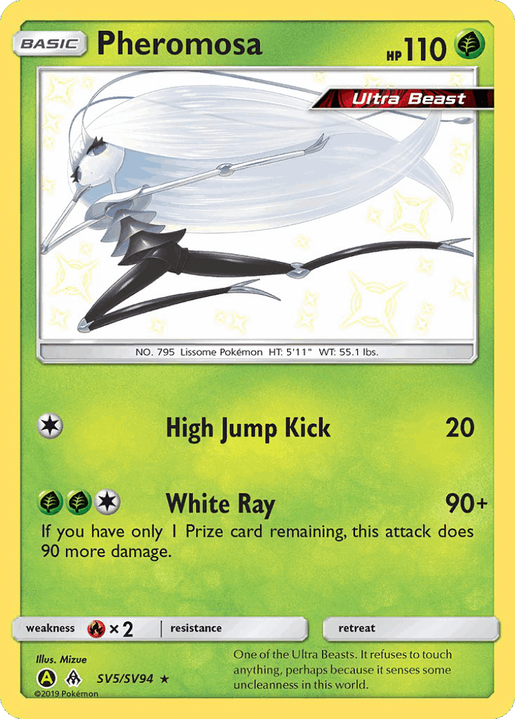 Pheromosa #5 from Hidden Fates Shiny Vault - Rare Shiny - Illustrated by Mizue