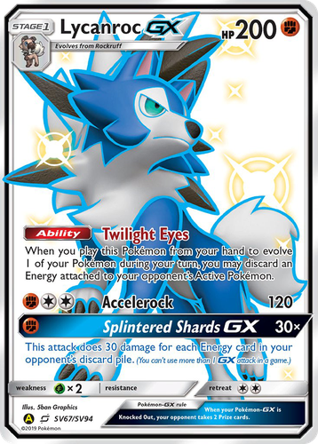 Lycanroc-GX 67, Hidden Fates Shiny Vault