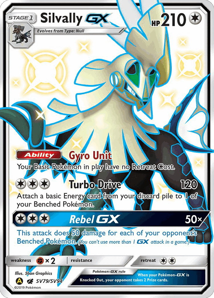 Silvally-GX #79 from Hidden Fates Shiny Vault - Rare Shiny GX - Illustrated by 5ban Graphics