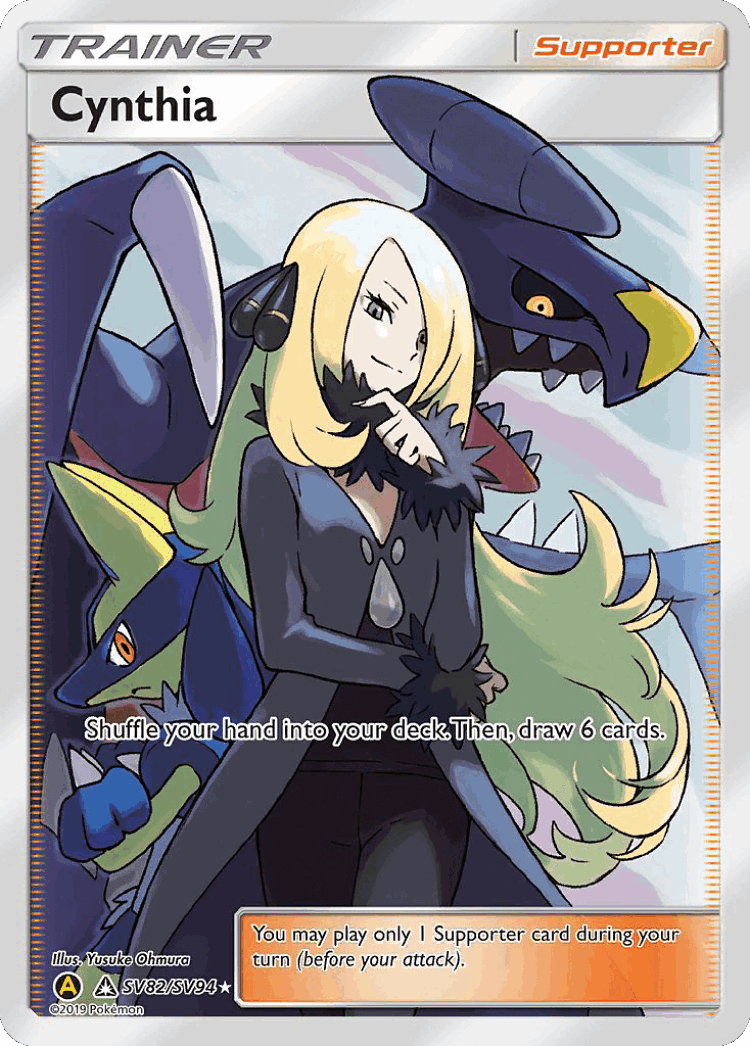 Cynthia #82 from Hidden Fates Shiny Vault - Rare Ultra - Illustrated by Yusuke Ohmura