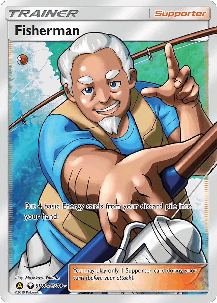 Fisherman #83 from Hidden Fates Shiny Vault - Rare Ultra - Illustrated by Masakazu Fukuda