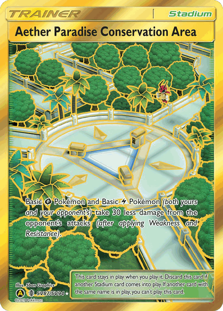 Aether Paradise Conservation Area #87 from Hidden Fates Shiny Vault - Rare Secret - Illustrated by 5ban Graphics