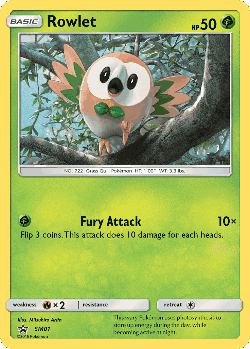 Rowlet Pokémon TCG card art