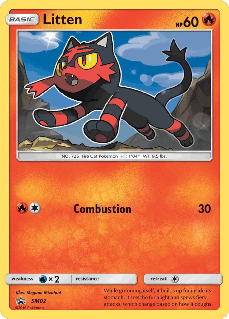 Litten #2 from SM Black Star Promos - Promo - Illustrated by Megumi Mizutani