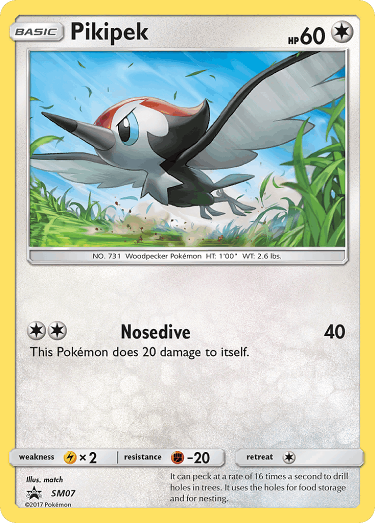 Pikipek #7 from SM Black Star Promos - Promo - Illustrated by match